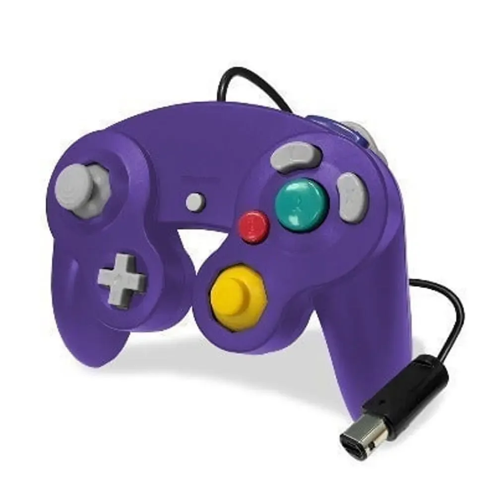 2 Gamecube Controllers - Purple & Green (NEW) - Nintendo - Old Skool